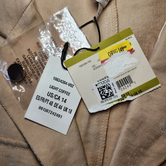 Anne Klein Foiled Light Coffee Maxi Shirt Dress - Picture 10 of 14